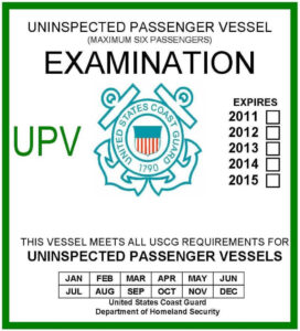 USCG inspection sticker sample