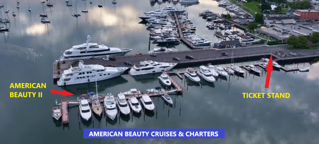 Docking location fro American Beauty II on Long Wharf in Sag Harbor