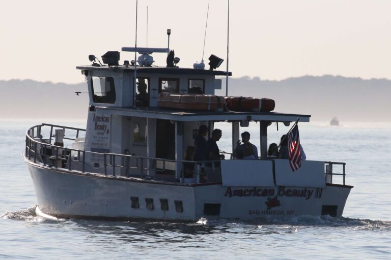 A small private charter aboard American Beauty II in Shelter Island sound riding into the sunset.