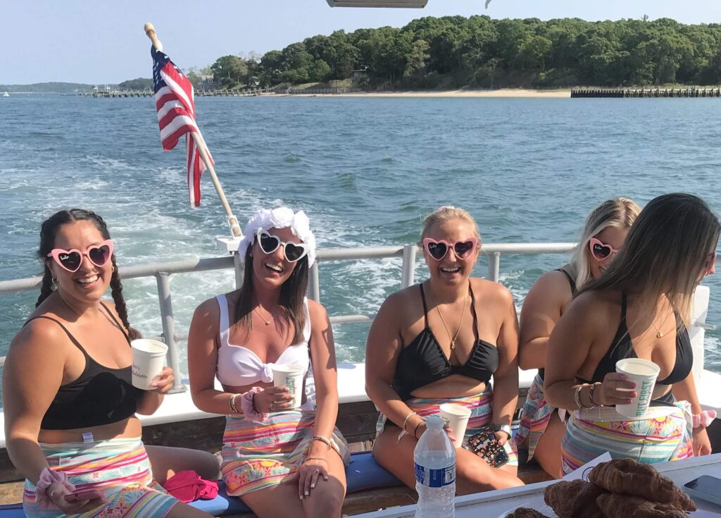 Bachelorette Jess' bachelorety cruise aboard American Beauty II in Sag Harbor on a warm summer afternoon.