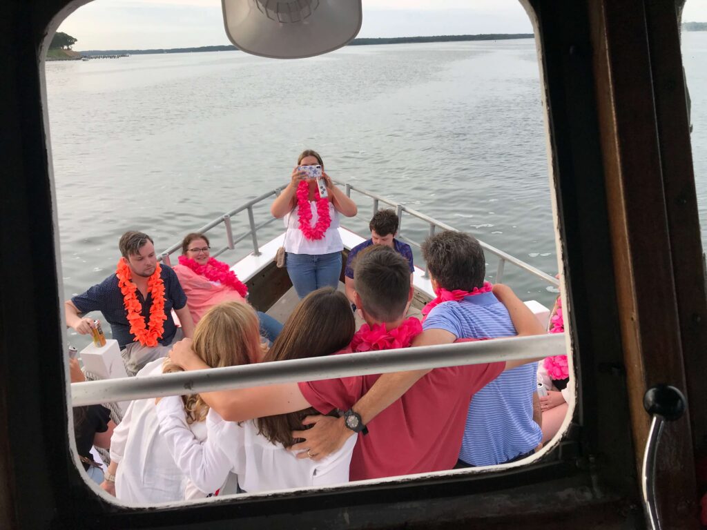 Guests enjoying a private charter on American Beauty II in the Hamptons.