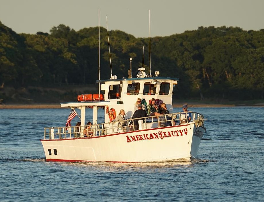 Guests prepping for a private charter on American Beauty II on Shelter Island Sound